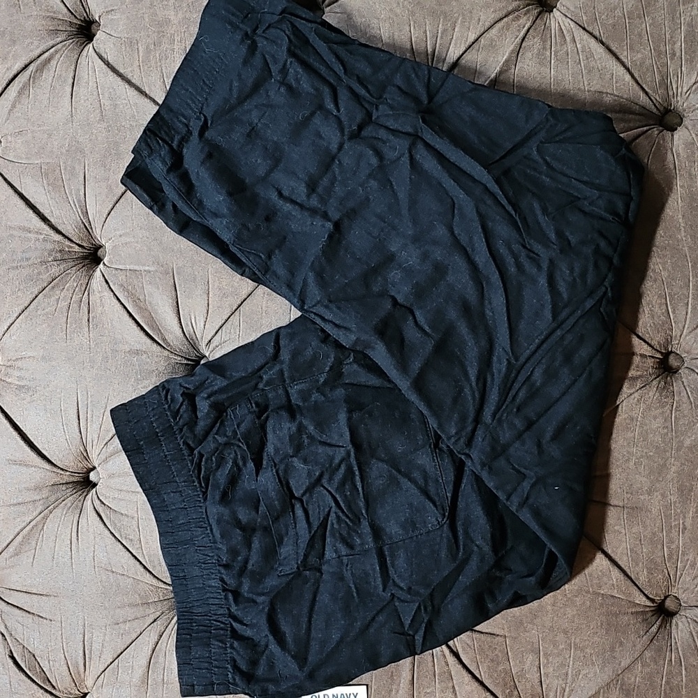 High-Waisted Linen-Blend Straight Ankle Pants - Picture 2 of 4